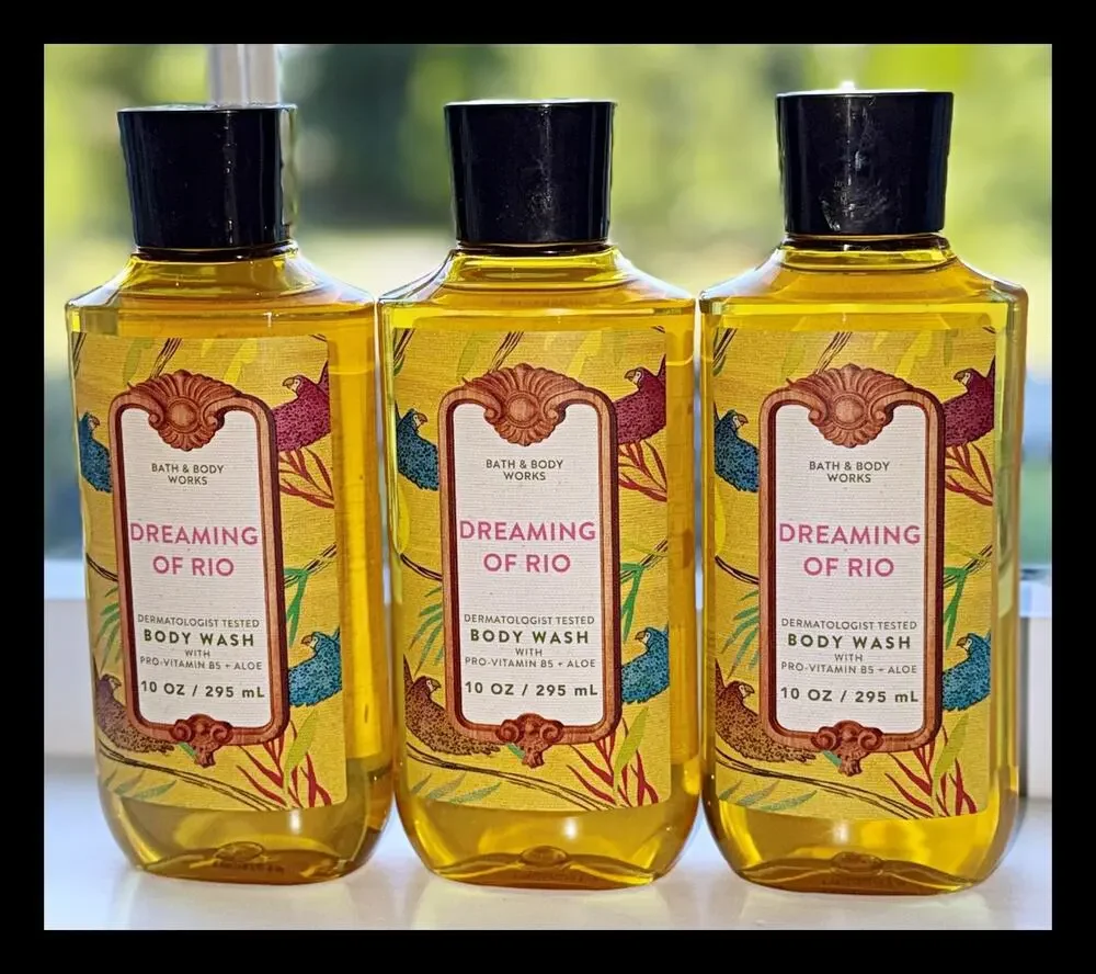 Bath & Body Works Dreaming of Rio 10oz Shower Gel Body Wash with Aloe B5 x3